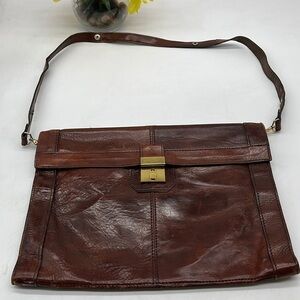 Bond Street Italy Vintage Leather Satchel. BRN3805C